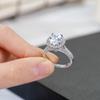 Huitan Bright Round AA Cubic Zirconia Rings for Women Luxury Fashion Wedding Engagement Jewelry Girlfriend Love Chic Accessories