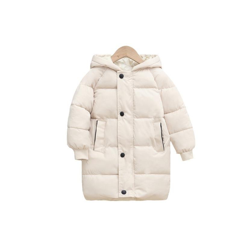 Kids Thick Cotton Padded Coat Boys Girls Mid Length Winter Korean Style