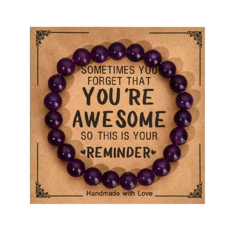 Secure Closure Comfort Fit Mixed Material Handmade Bracelet with Accompanying Sentiment Card