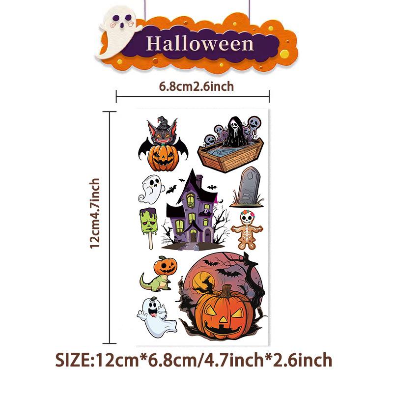 New Children's Cartoon Halloween Tattoo Stickers Waterproof Party Party Gift Funny Fun Stickers Face Stickers
