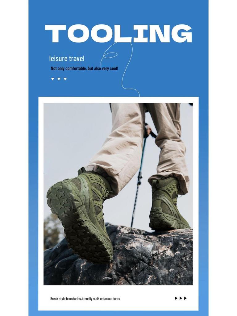 2025 Tactical Military High-Top Combat Boots - Outdoor & Desert Work Mountaineering Shoes