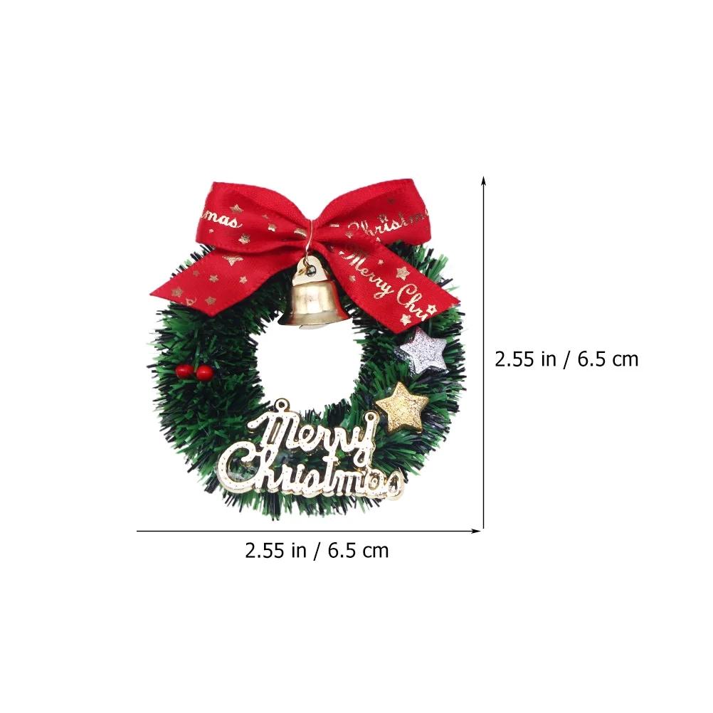 10 Pcs Christmas Wreath Tree Wreaths Hanging Decorations Miniature Garland Simulated Furniture Ornament Toy
