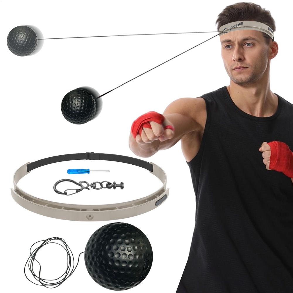 

Boxing Training Reflex Ball Reaction Fitness Boxing React Ball With Silicone Headband For Living Room Bedroom Dormitory Gym Men чорний