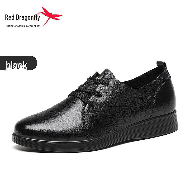 Red Dragonfly Women s Soft Leather Shallow Flats - Comfortable Spring Shoes for Middle-Aged  Elderly Women 35