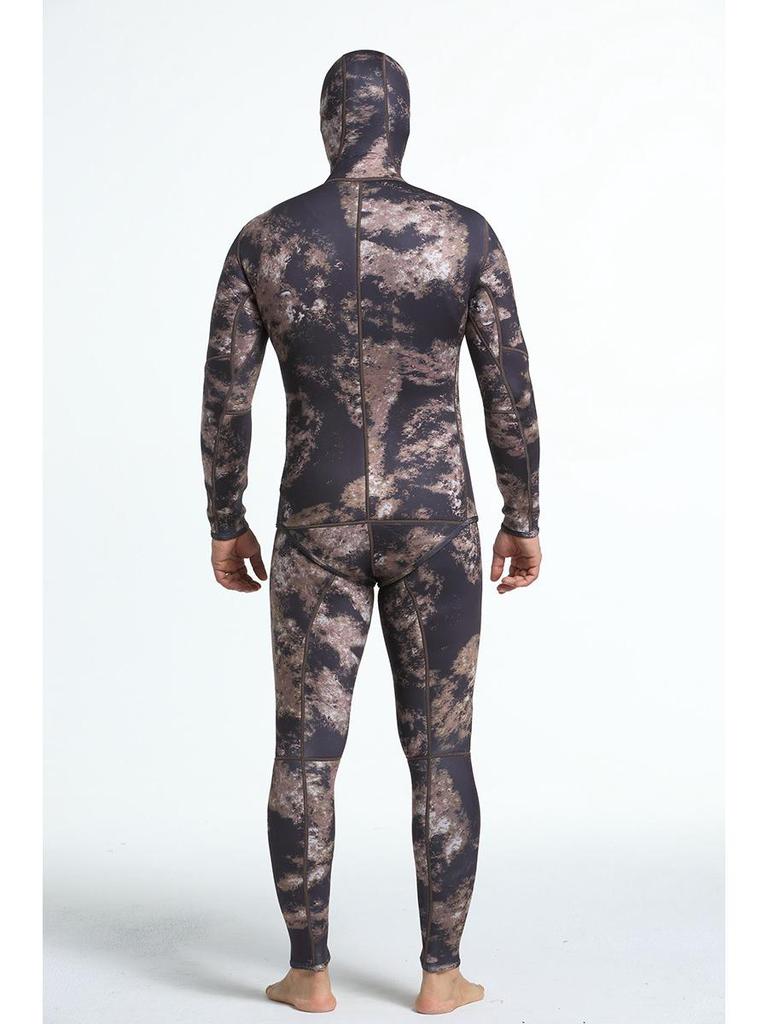 3mm Men's Camouflage Two-Piece Wetsuit for Fishing, Hunting, Diving, and Surfing