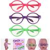 Girl Toys 3 Pairs Doll Glasses Doll Eyeglasses Miniature Plastic Glasses Round Glasses Frame Mini Glasses for 18 Inches Dolls Toy
