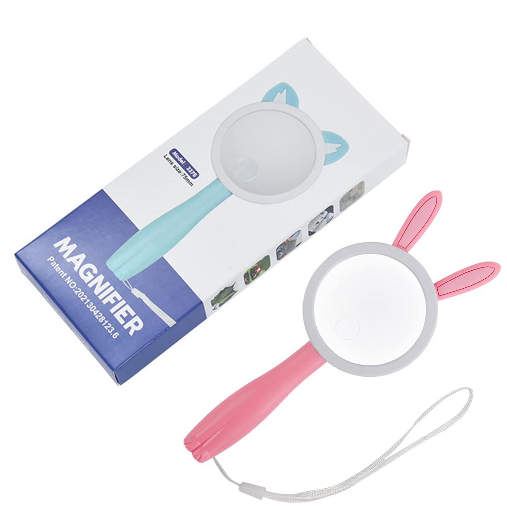 Tragbare Handlupe 10x Niedliche Tierlupe für Insektenwissenschaft Einfach Hoch Einfach zu Perfekt für Grundschule Rosa Glas, Vergrößerung, Kinder,