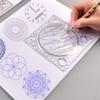 2pc  Rotatable Multifunction Drawing Template Art Design Construction Architect Stereo Geometry Circle Drafting Measuring Scale Ruler