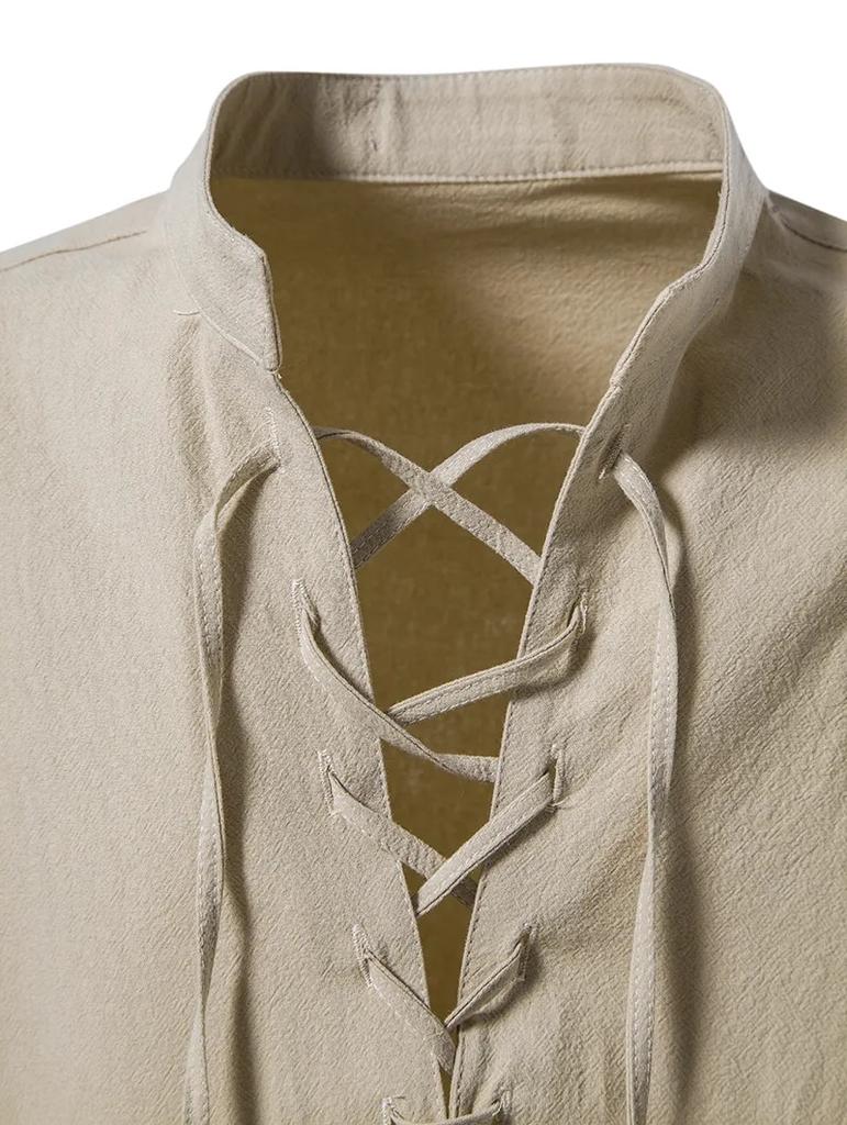 Męska luźna bluzka bawełniana lniana koszula topy koszulka z długim rękawem wiosna jesień skośna plisa Vintage koszulki do jogi