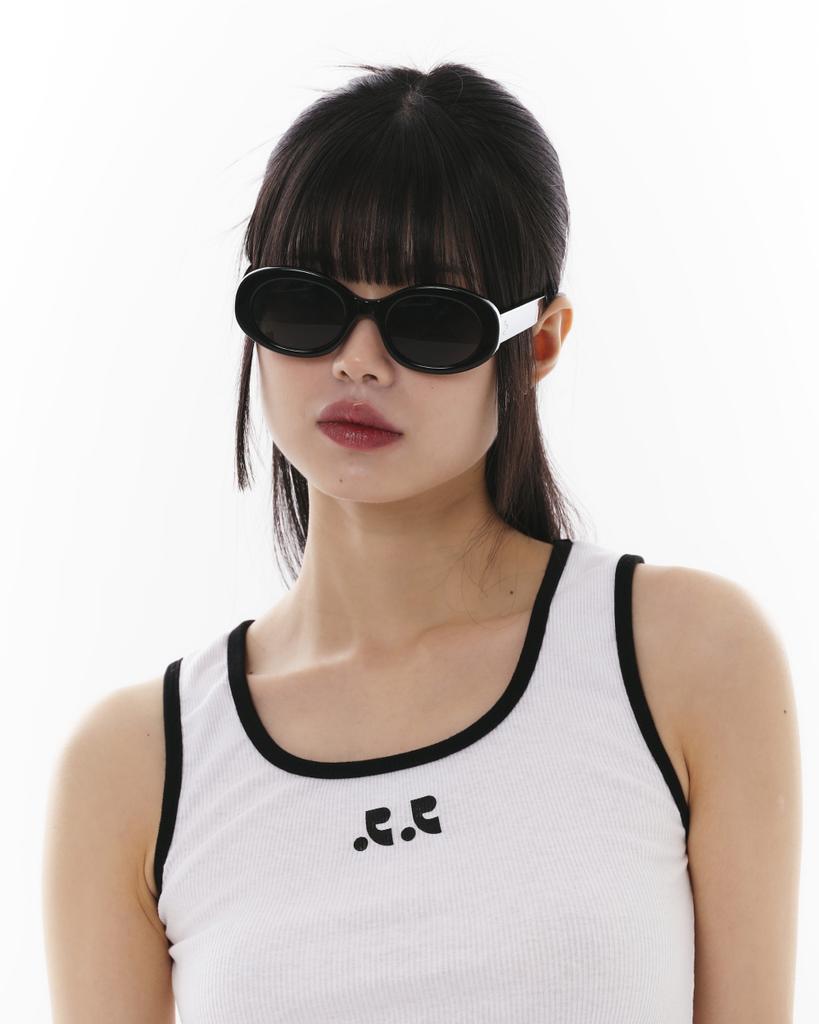 Hangeul Hangeul Sunglasses New Oval Black