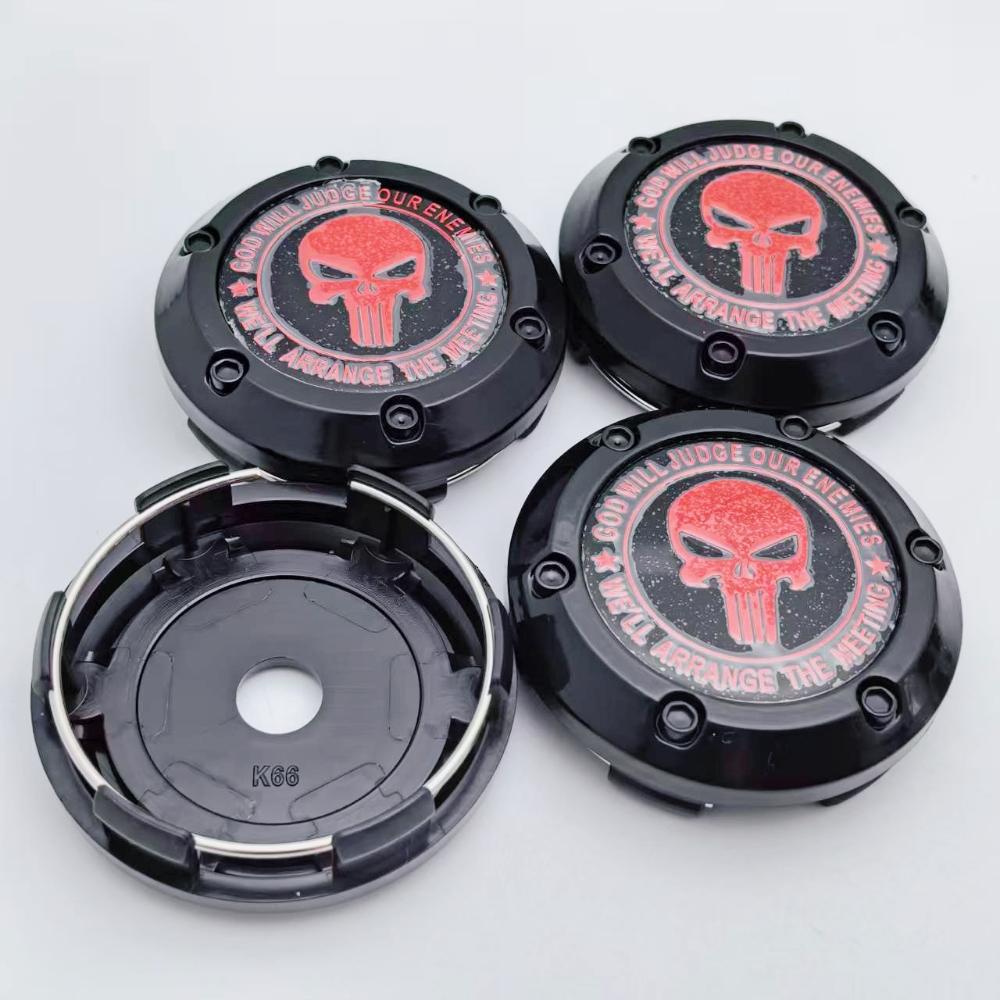 4pcs/set 66MM 62MM Skul Logo Emblem Badge Car Wheel Center Caps Rim Hubcaps Wheel Hub Center Dust Cover Replace Car Accessories