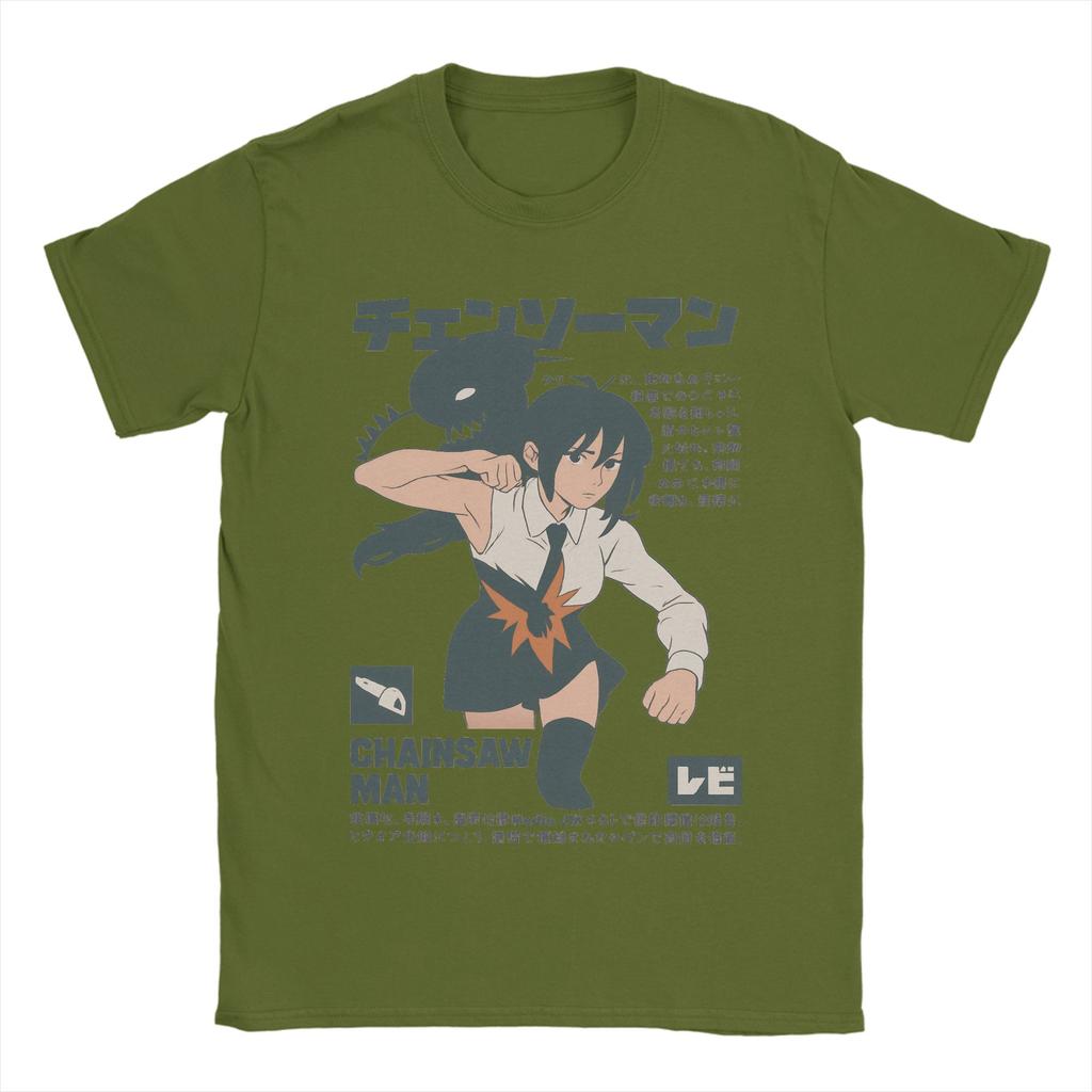 Men Womens TShirt Anime Chainsaw Man T Shirts Hippie Kobeni Manga Denji Power Reze Summer Tees Cotton Clothing Plus Size 5XL