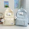 Schoolbag, Schoolbag, Middle School Girls, Heart Wave Dot Bow, Versatile, High-value Double Shoulder Bag for High School Students