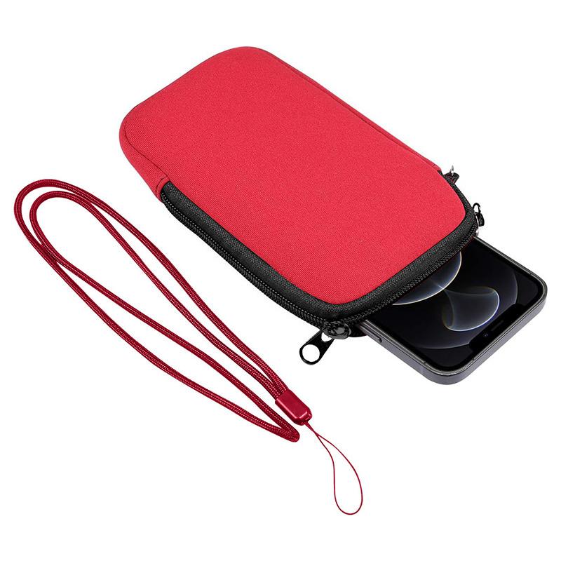 

Phone Pouch With Lanyard, Earphone Storage, Phone Case, Multifunctional Portable Carrying Bag For Convenient Organization червоний