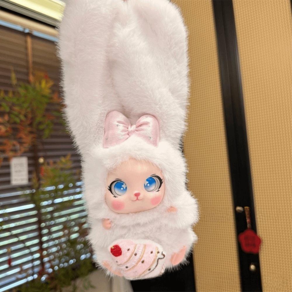 Big Ear Rabbit Plush Keychain Ornaments Car Key Ring Cute Bunny Doll Pendant Gift For Girls