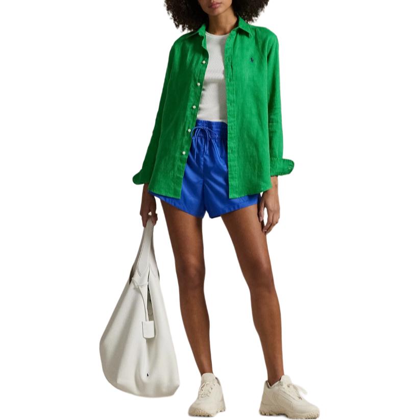 Polo Ralph Lauren Button-Down Collar Long Sleeve Shirt Women shirts Green 211970730009