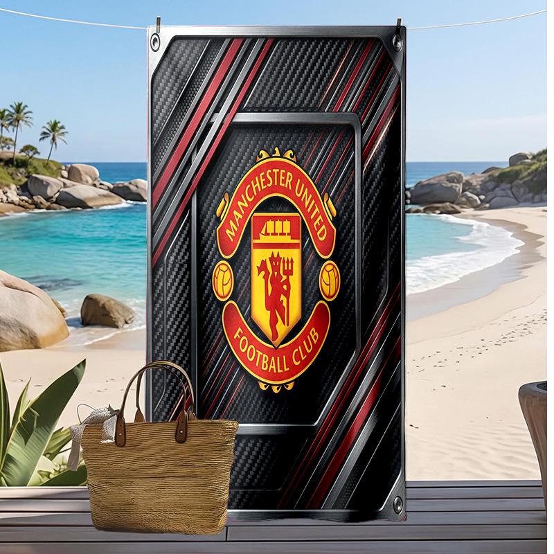 Manchester United Printed Beach Towel Quick Dry Soft TowelPortable Large Rectangular Beach Blanket for Travel Swimming Pool