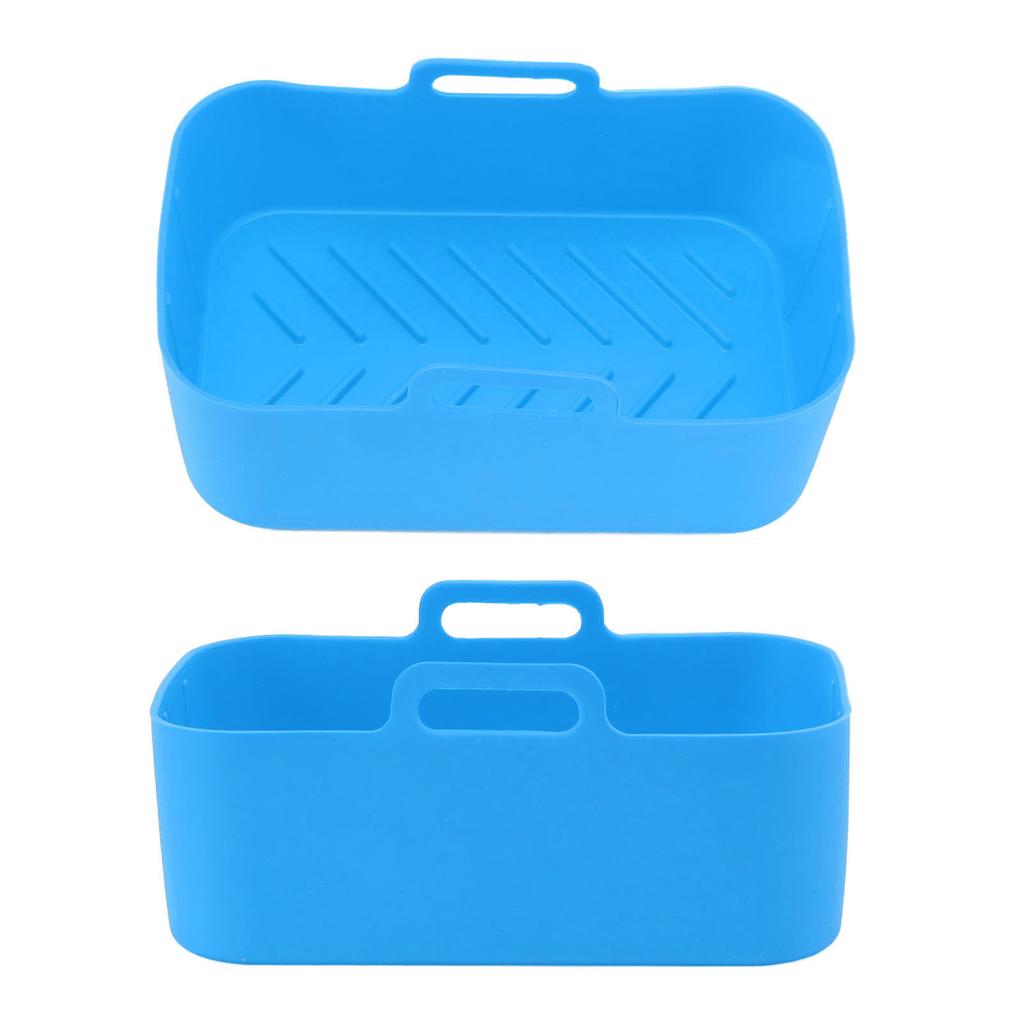 2pcs Fryer Silicone Basket Nonstick High Temperature Resistanc Fryer Liner with Brush for Ninja