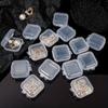 10/30/50pcs Lot Mini Square Transparent Plastic Storage Box with Hinged Lid Small Case for Pills, Dust-proof Storage Boxes