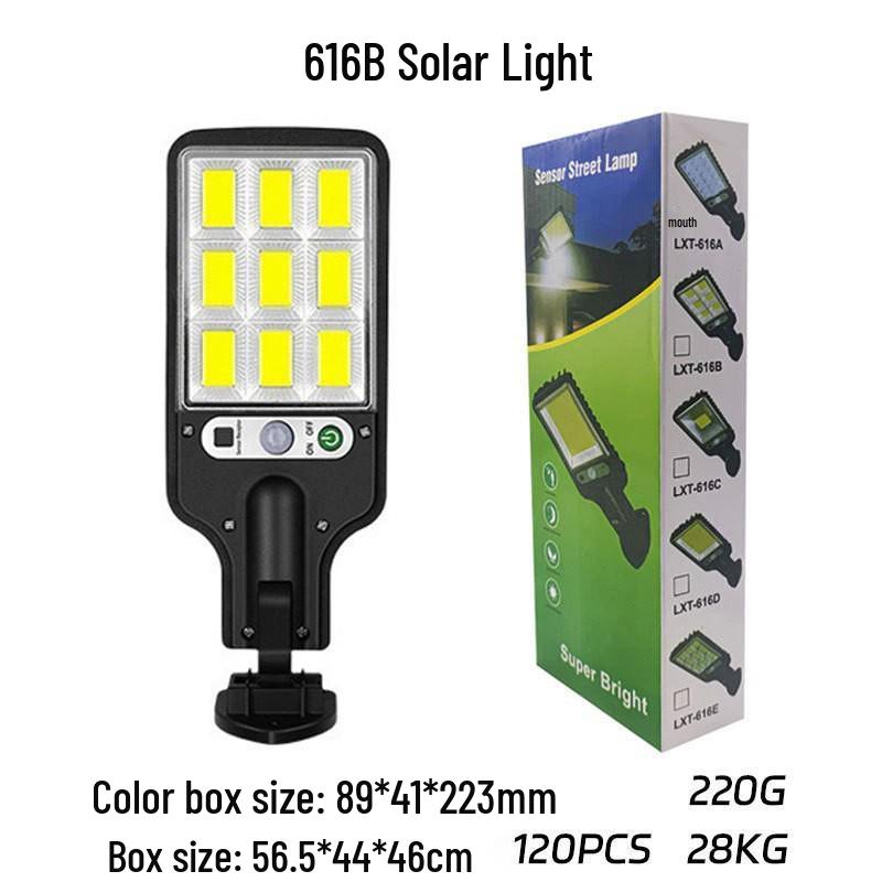 Solar LED Wall Light with Remote, COB Sensors, Waterproof for Outdoor Use