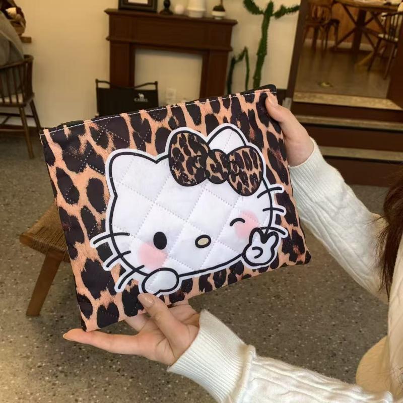 Kawaii Sanrio Hello Kitty Thicken Large Capacity Cosmetic Bags Cute Kt Cat Handbag Cartoon Large Capacity Makeup Storage Bag