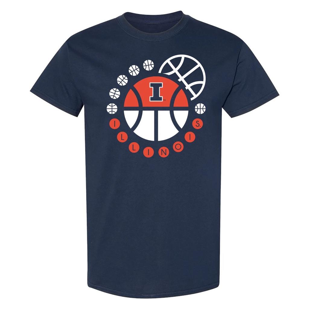 Illinois Fighting Illini Basketball Orbit T-Shirt - Navy