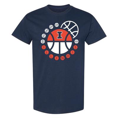 Illinois Fighting Illini Basketball Orbit T-Shirt - Navy
