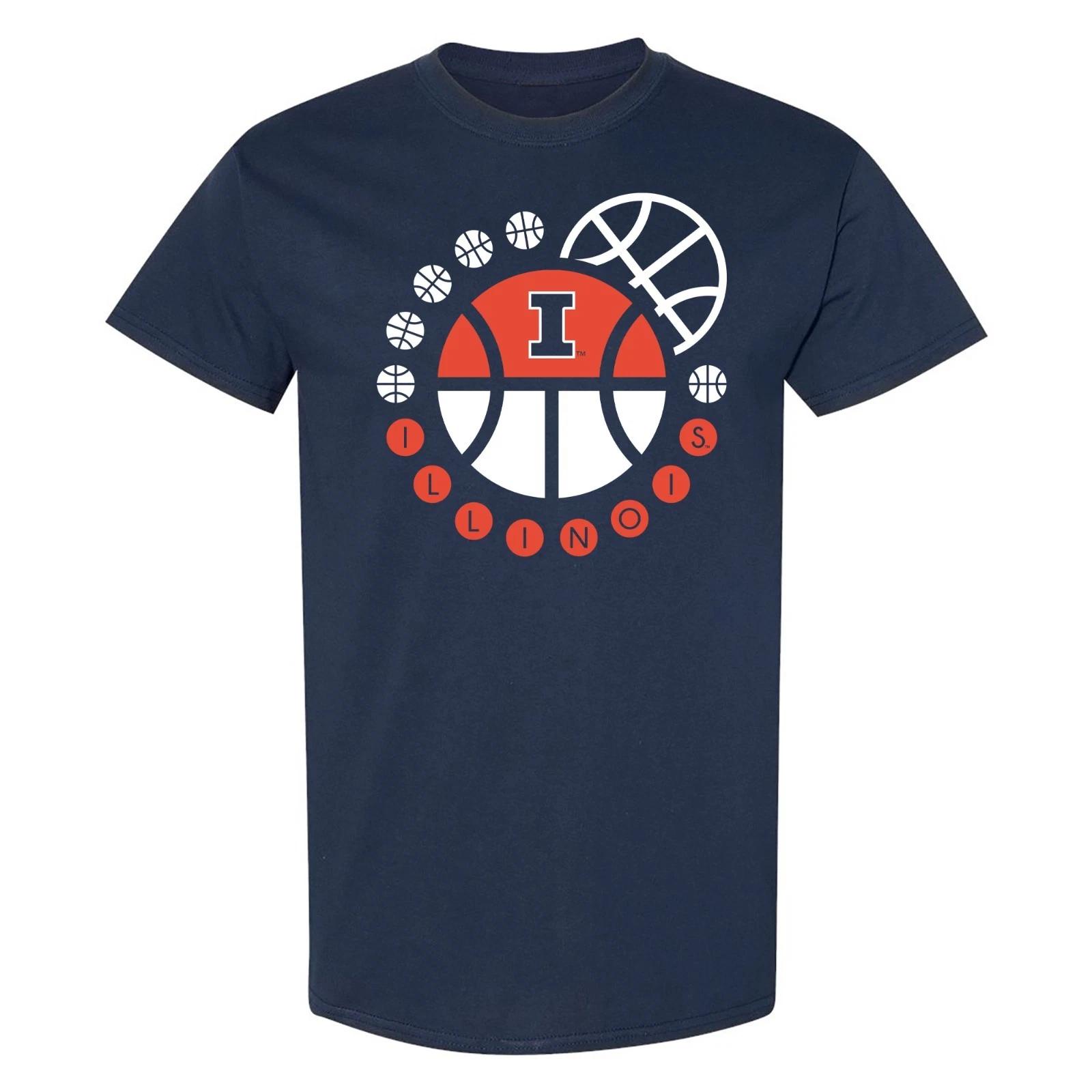 Illinois Fighting Illini Basketball Orbit T-Shirt - Navy S