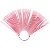 100Pcs   Bag Fan False Nail Tip Stick Palette Manicure Polish Gel Display Practice Tools(Pink)