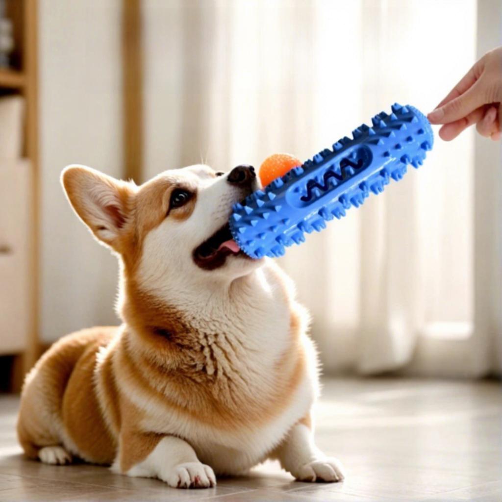 For Bestseller Vocalizing Dog Toy Teething Stick Teeth-Cleaning Serrated Dog Toothbrush Treat Dispenser Thermoplastic Pet