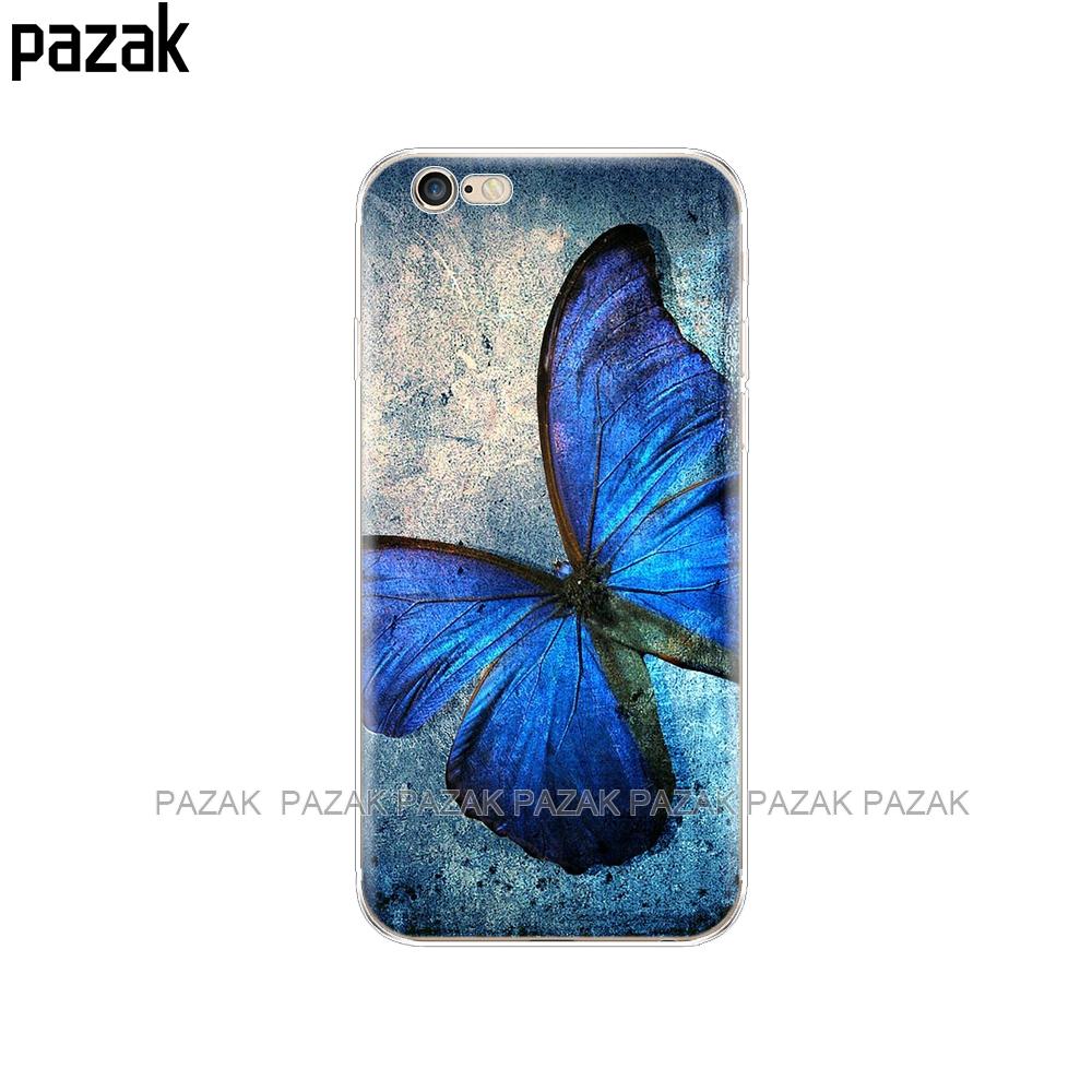 Silicone Cover Phone Case For Iphone 6 X 8 7 6s 5 5s SE 2020 Plus 10 XR XS 11 Pro Max Case Butterfly Roses Flower
