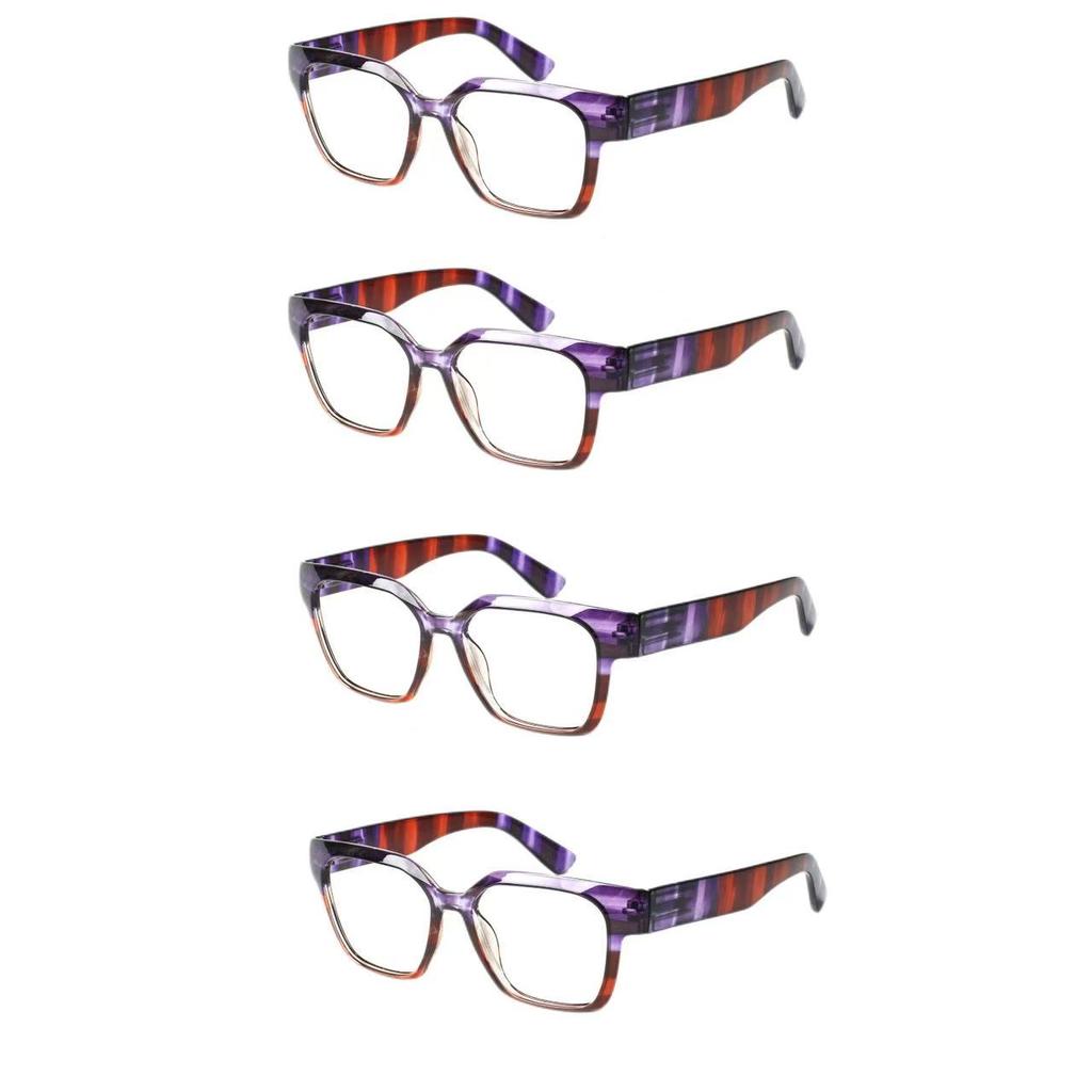 TUREZING Reading Glasses For Men Women HD Lenses Spring Hinge Square Wood Grain Presbyopic Eyewear Lightweight Comfortable