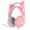 SY 5 Cat Ear Gaming Headset USB+3.5mm Plug Gaming Headphone Supports Volume Adjustment Microphone  (Pink )