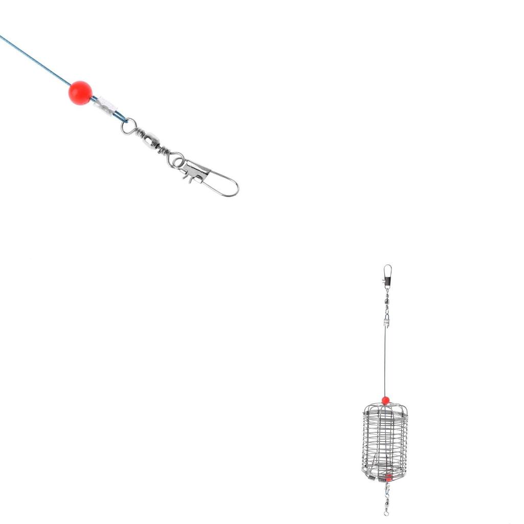 Fish Shrimp Feeder Stainless Steel Basket Shrimp Feeding Tool with Hook Aquarium Feeder for Small Fish (White,S)