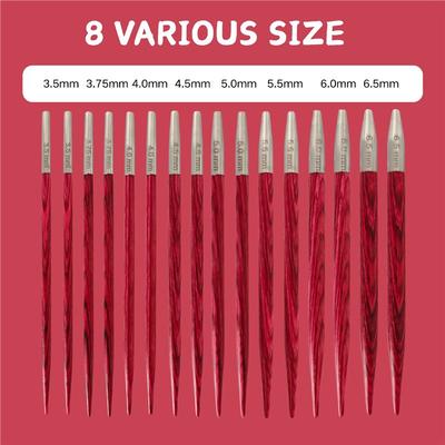 Removable Yarn Weaving Knitting Needle 8 Pairs Interchangeable Crochet Hooks Birch Wood Circular Knitting Set Sweater