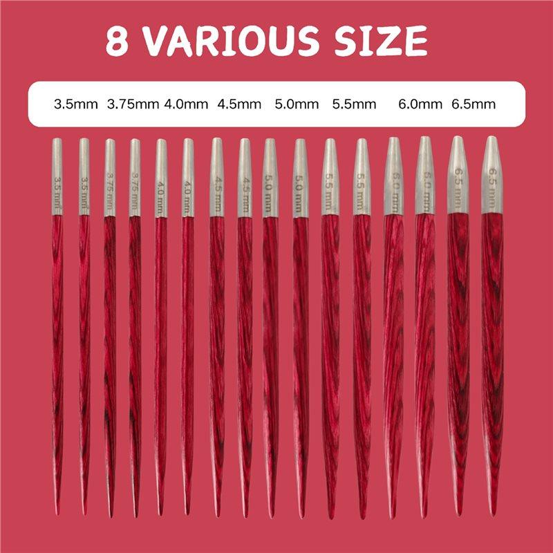 Removable Yarn Weaving Knitting Needle 8 Pairs Interchangeable Crochet Hooks Birch Wood Circular Knitting Set Sweater