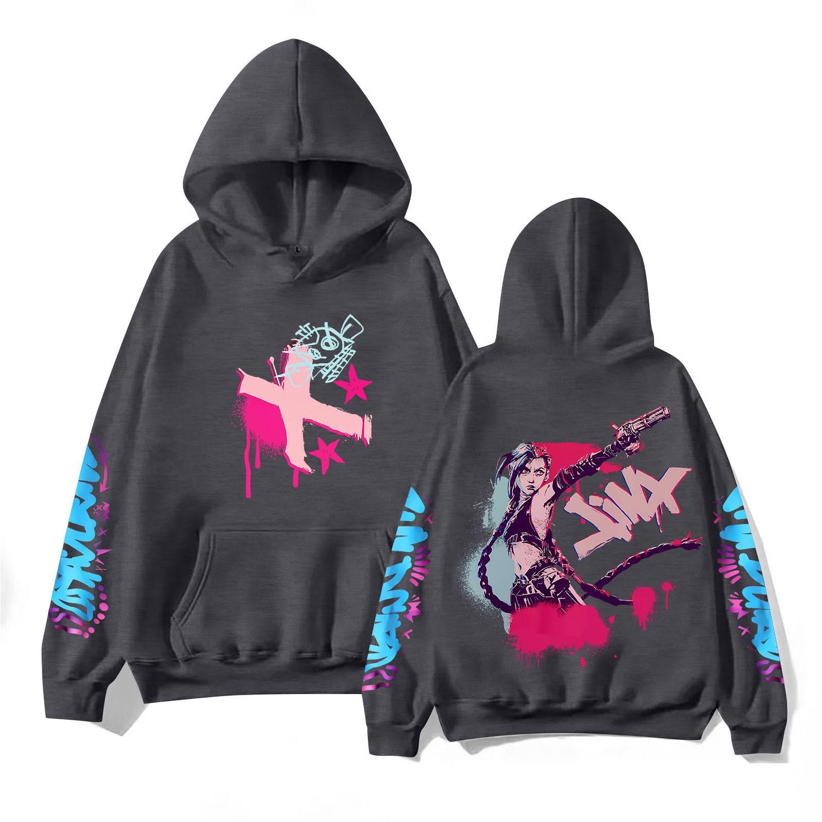 

Женская мода O-образный вырез с длинным рукавом и принтом, толстовка с капюшоном XL