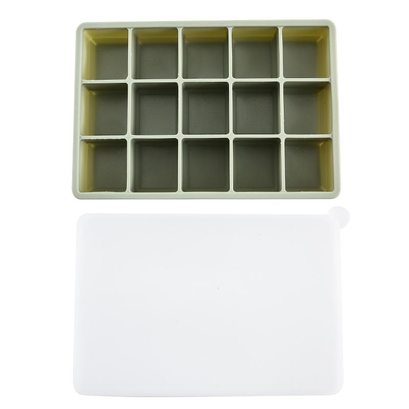 1PC Food Grade Silicone Ice Box Square Mold 15 Grid with Lid Easy Demoulding Ice Box