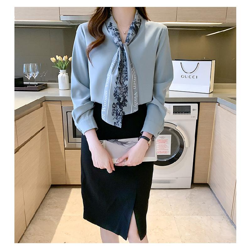 2026 Spring and Autumn New Fashion Bow Long Sleeve Shirt for Women, Elegant Casual Top