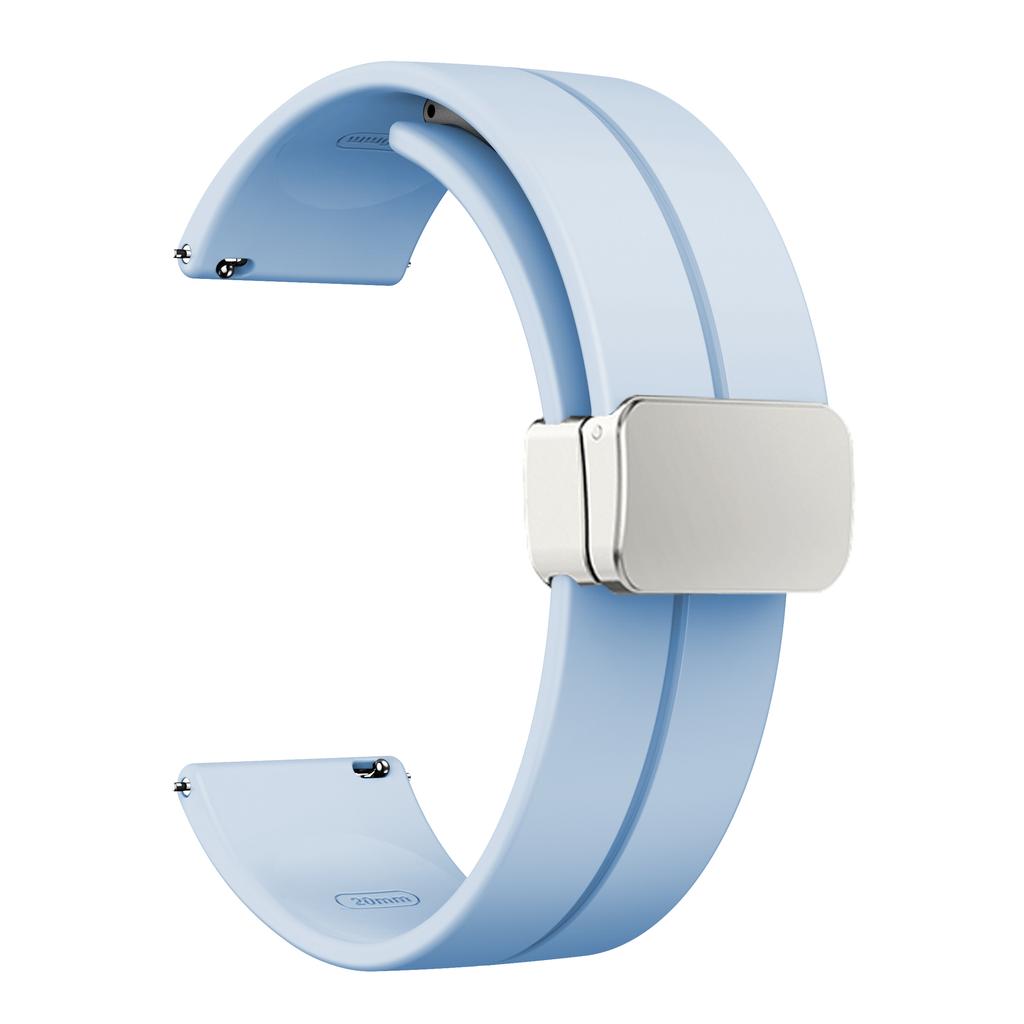 20mm 22mm Strap For Samsung Galaxy watch 4/5 pro/classic/gear s3/active 2 Sport Silicone Magnetic Buckle Huawei GT 2 2e 3 band