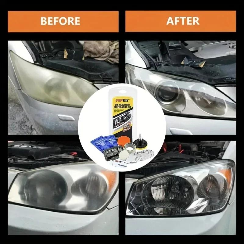 2025 Neuankömmling DIY Scheinwerfer-Restaurationsset, Reinigung und Politur, Auto-Scheinwerfer-Reparatur- und Reinigungsset, Reinigungspaste