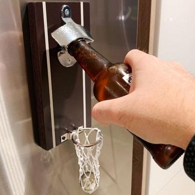 Magnetic Lemonade Bottle Opener with Capsule Basketball Hoop