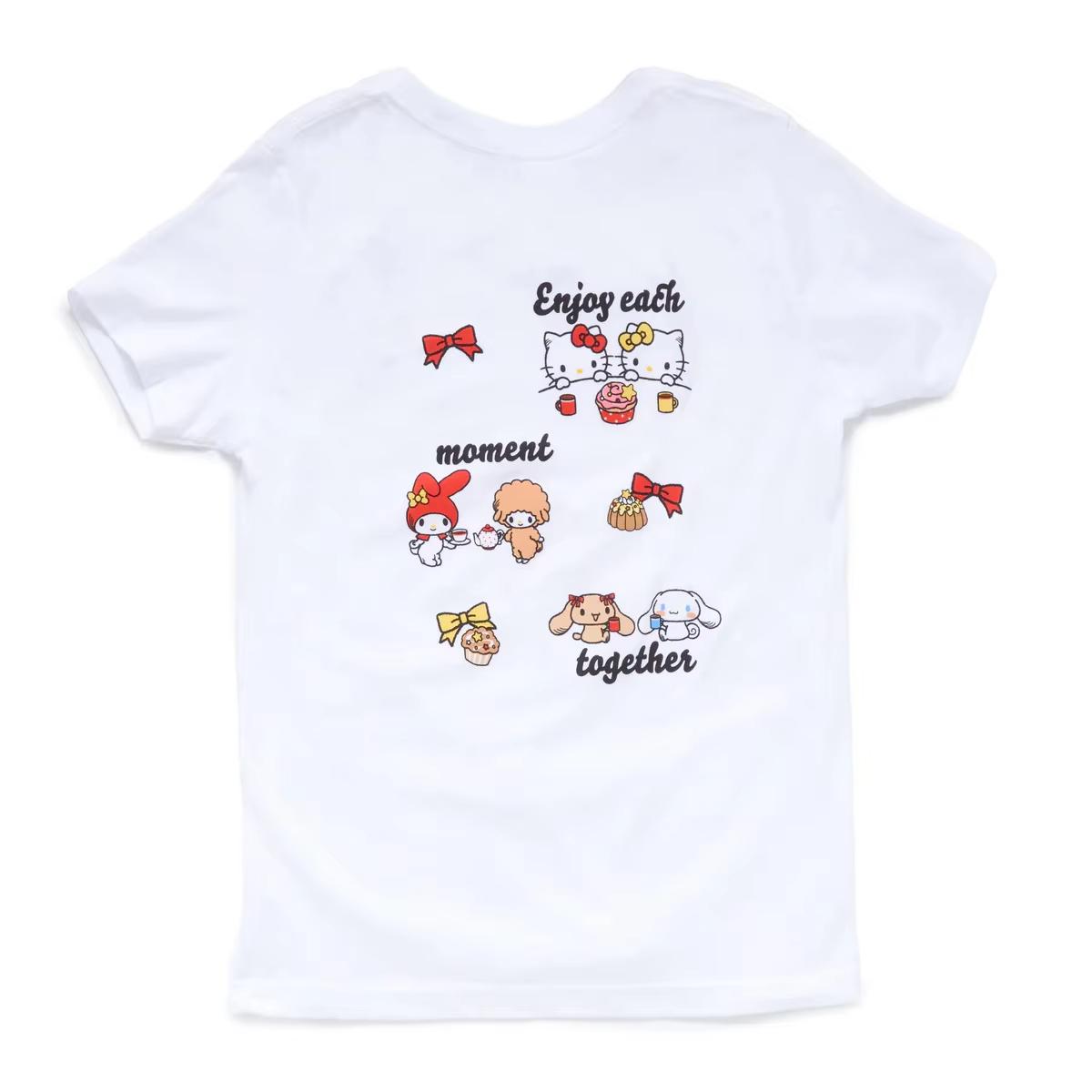 Summer 2026 Hello Kitty Multipanel Illustration Style 100 Pure Cotton Printed Extralarge Tshirt for Adults and Children S