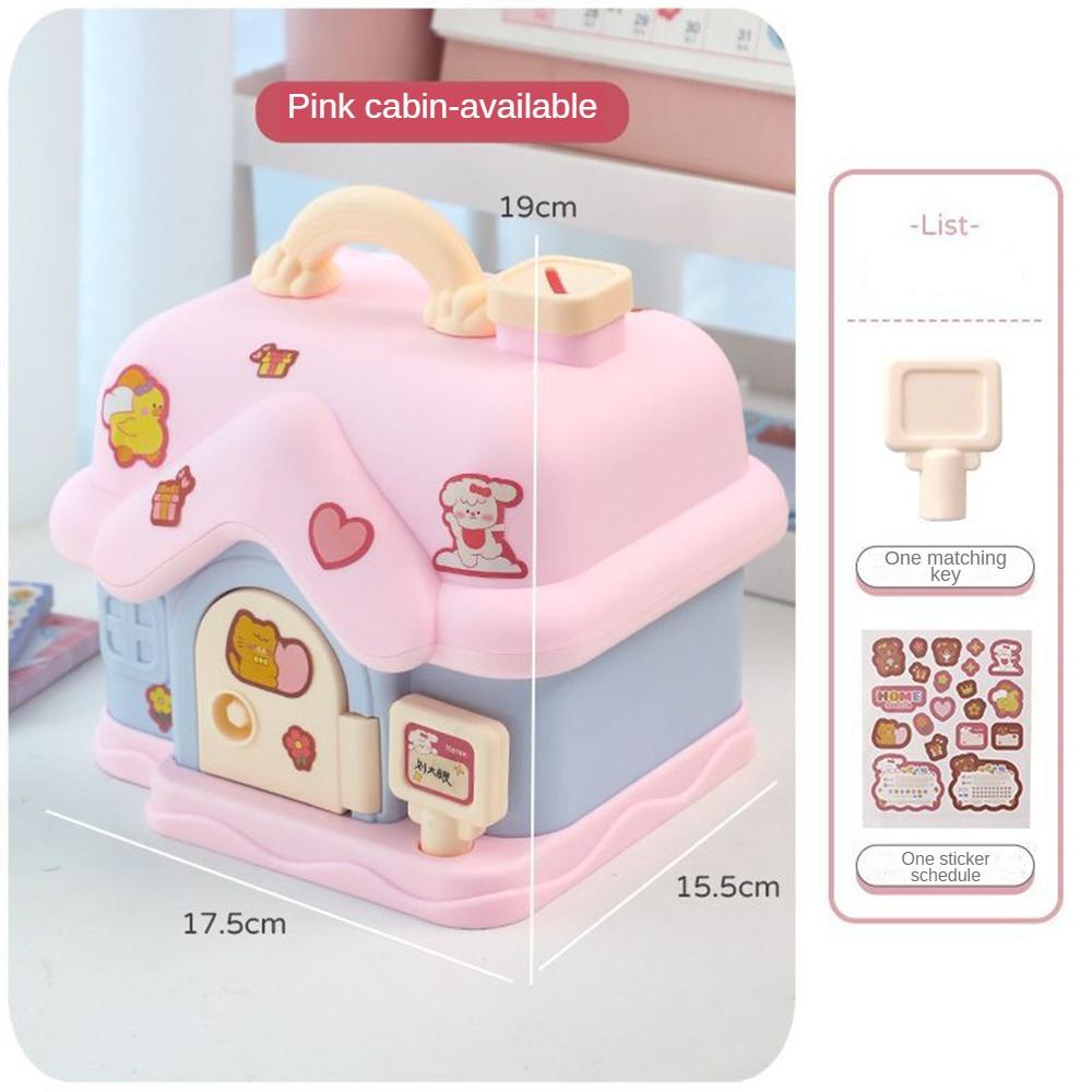 Piggy Bank Portable Cartoon Big House Savings Toys Cartoon Bank Piggy Bank Feel Delicate Save Money And Manage Money Not Bad