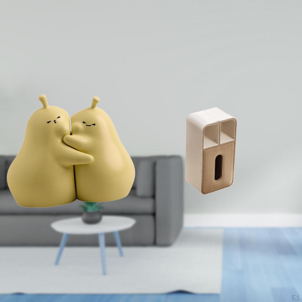 Hugging Pear Book Stand Ceramic Bookend Fine Workmanship Bookshelf Ornament Multipurpose Rectangular