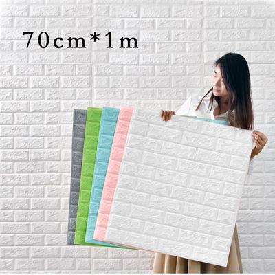70 cm * 1 m einfarbige Ziegelsteinmuster selbstklebende Schaumstoff-Softpack-Antikollisions-3D-Stereo-Wandkleistertapete