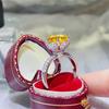 Ice Queen 5-Carat Yellow Moissanite Ring, Eight-Heart Cut with Colorful Fire