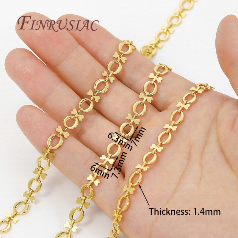 Multiple Styles 0.5-1 Meter 18K Gold Plated Roll Bulk Chains Cable Link Chains For Necklaces High Quality Jewelry Accessories