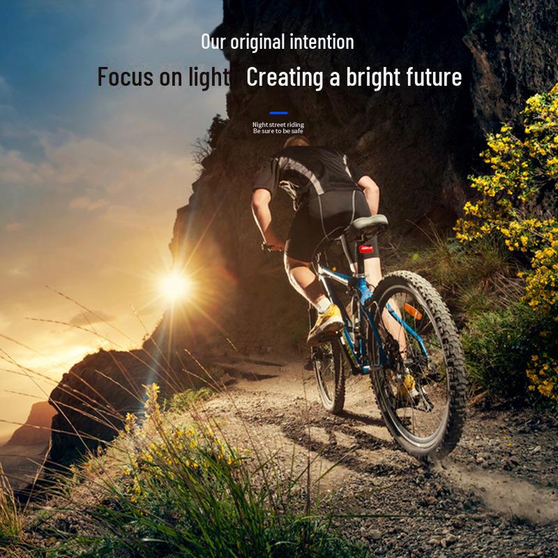 Rechargeable Waterproof USB Night Cycling Light with Speaker and Stopwatch, Strong Headlight.