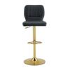 Bar Stool Height-Adjustable 62-83cm, 360 degrees Swivel Chair with Backrest & Footrest, Ergonomic Kitchen, Black Faux Leather, 136kg